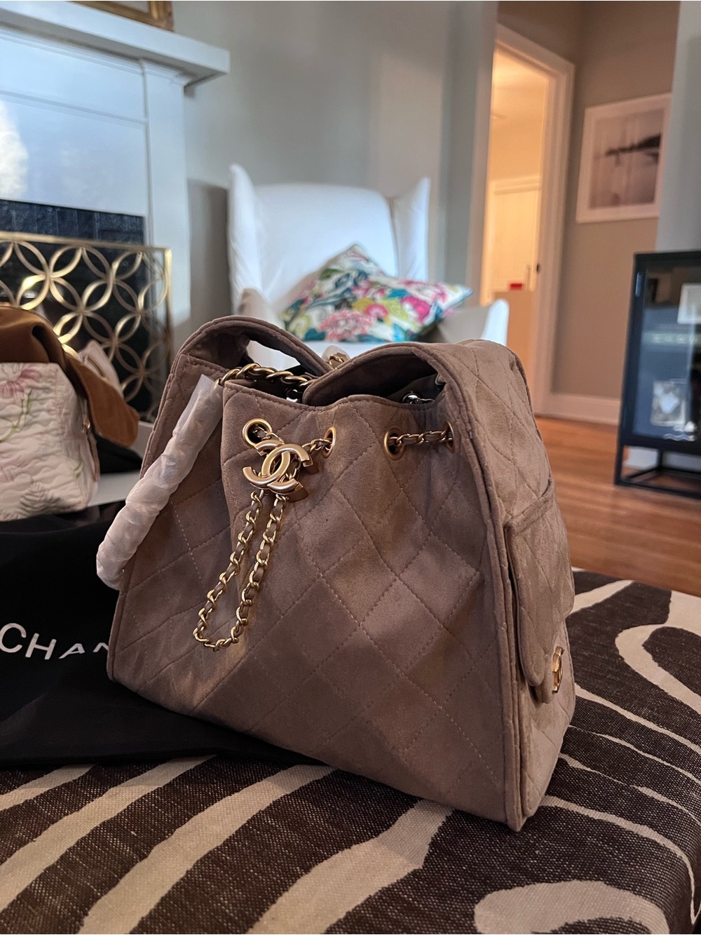 25 Bag - Gray Suede